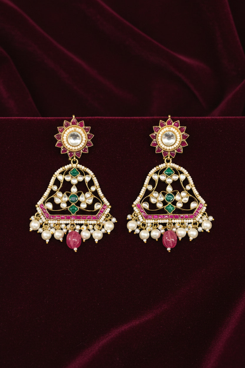 Sun Polki Kundan Earrings
