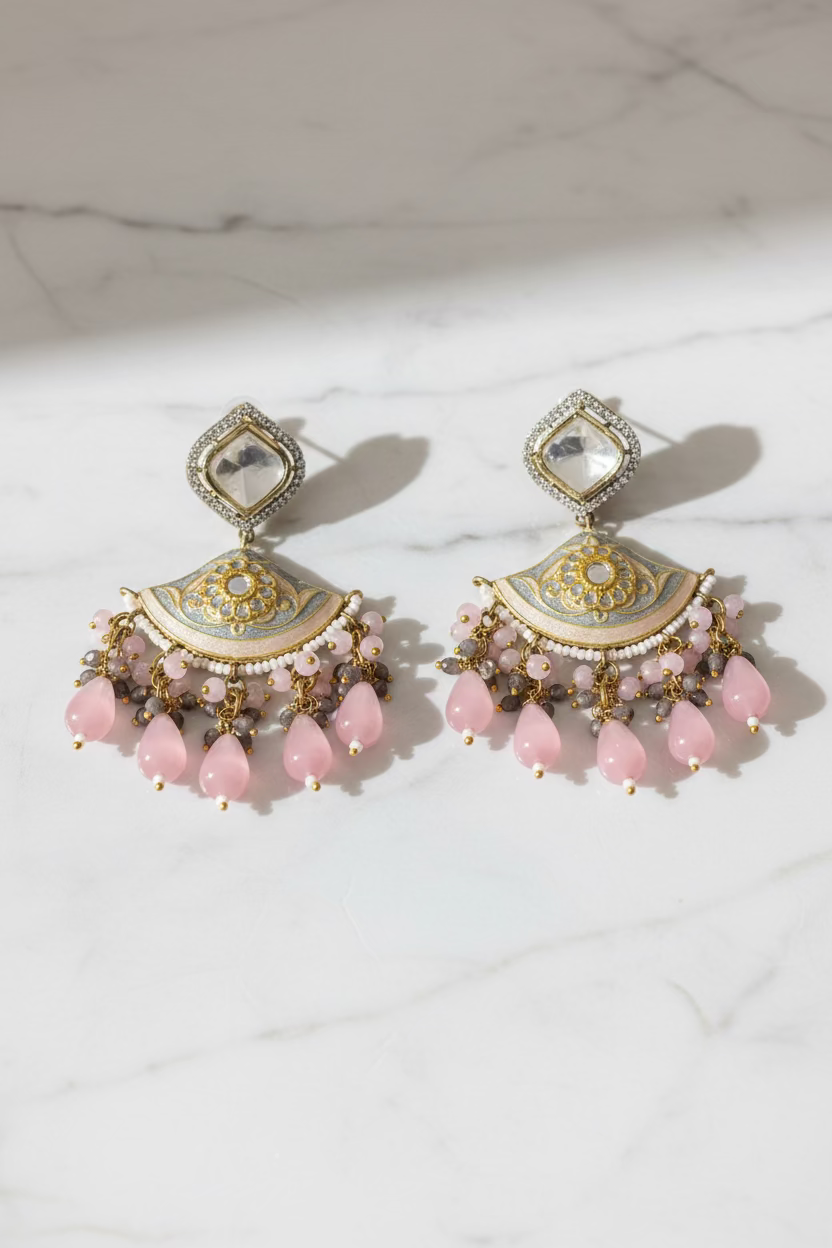 Sitara Blush Statement Earrings