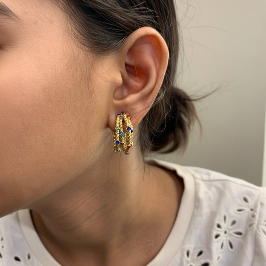 Multi stone Hoop