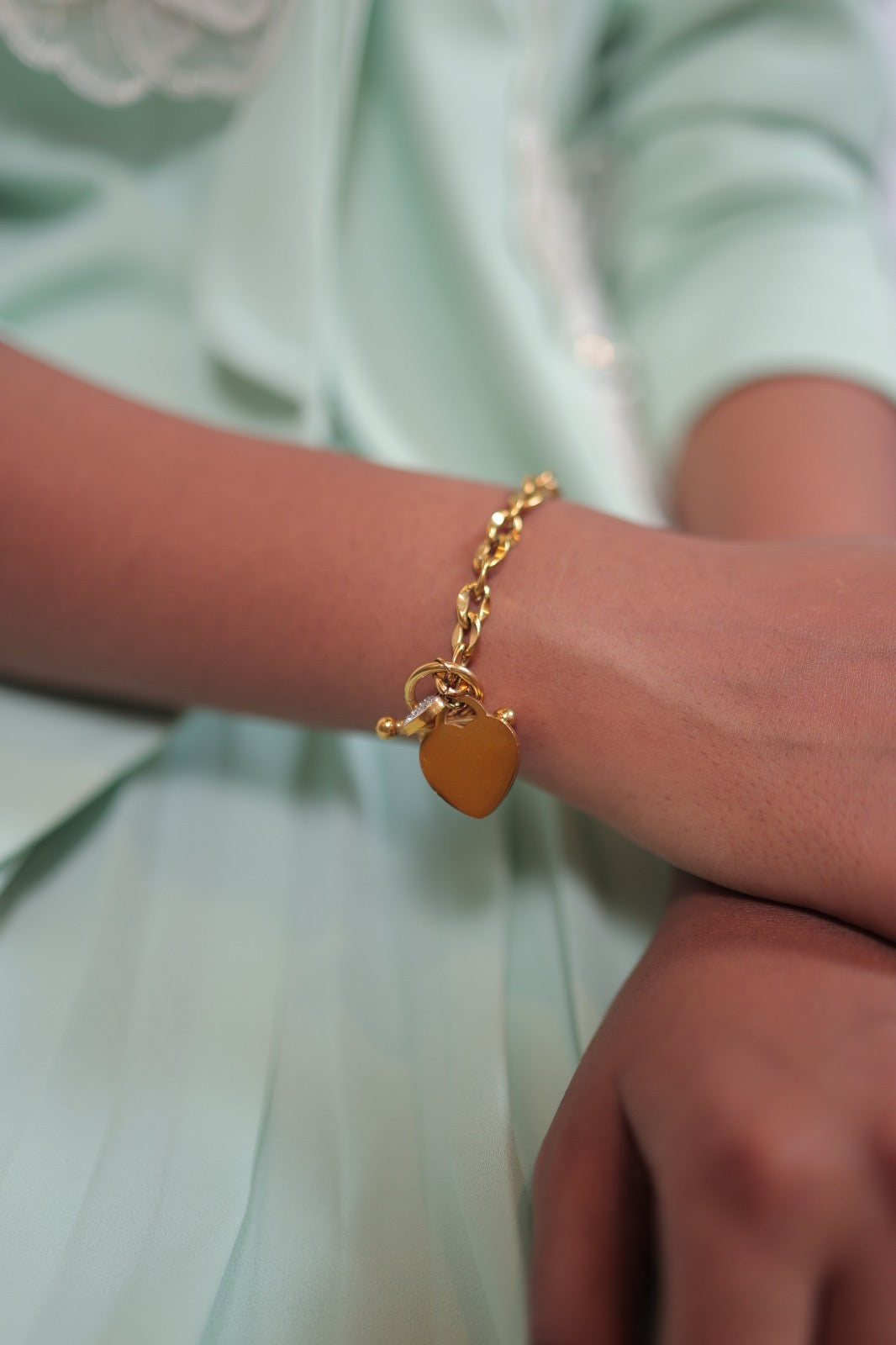 Heart Charm Chain Bracelet