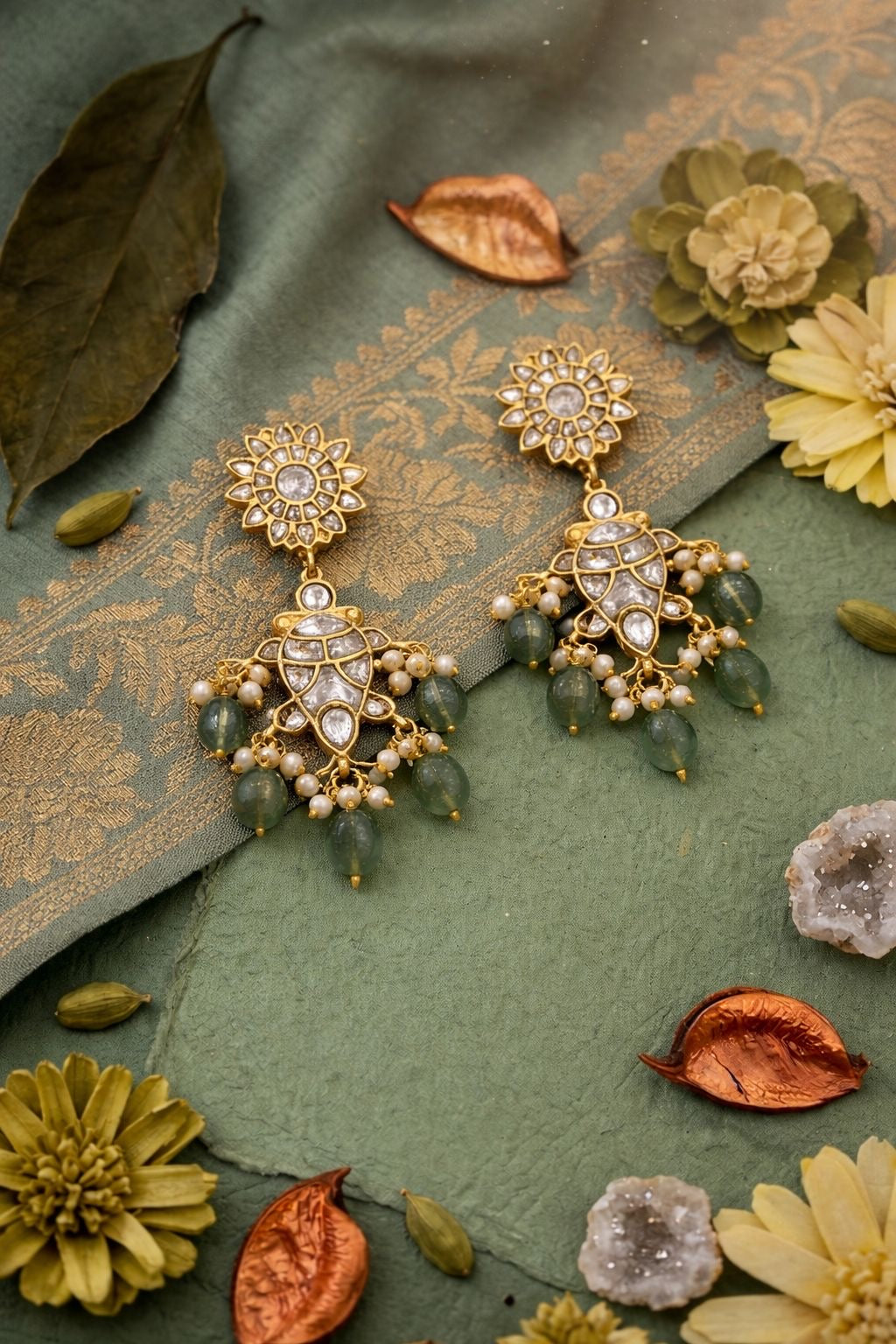 Regal Kundan Chandbali Earrings