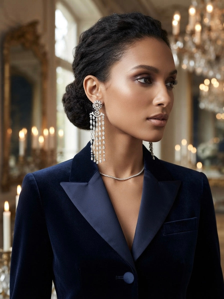Radiant Cascade Diamond Earrings