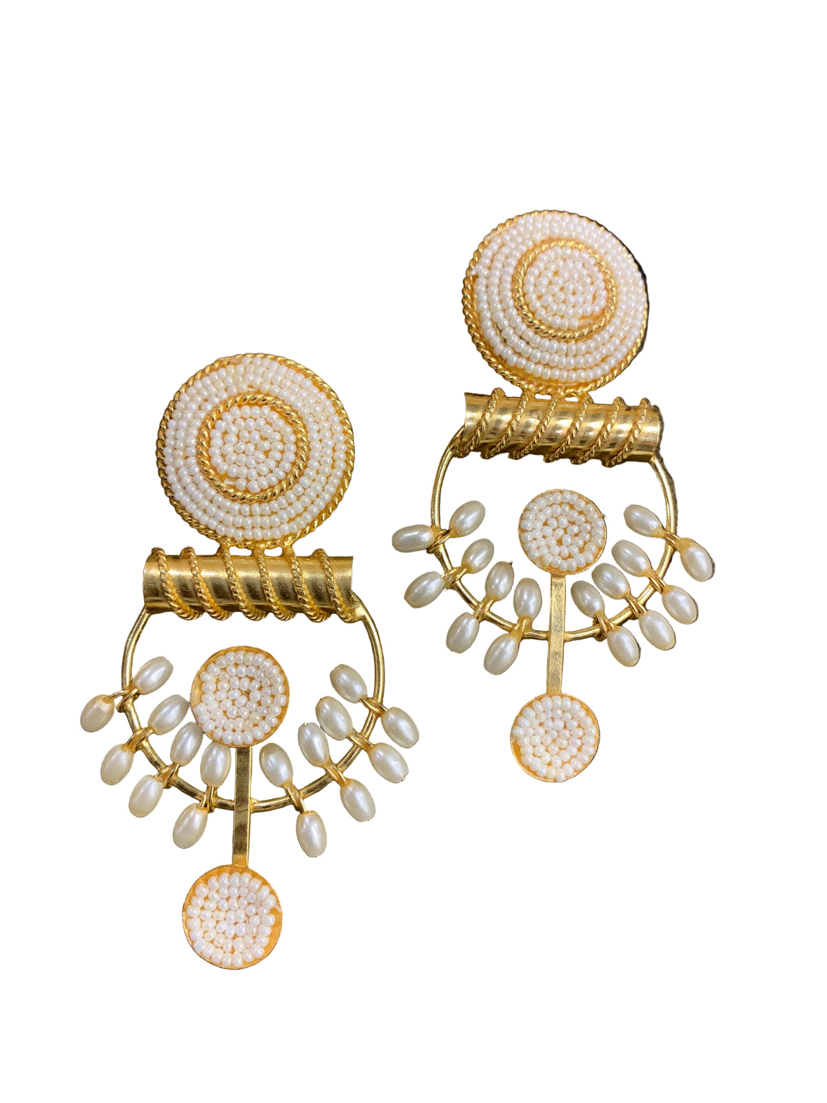 The Pearl-Beaded Artisanal Drop Earrings