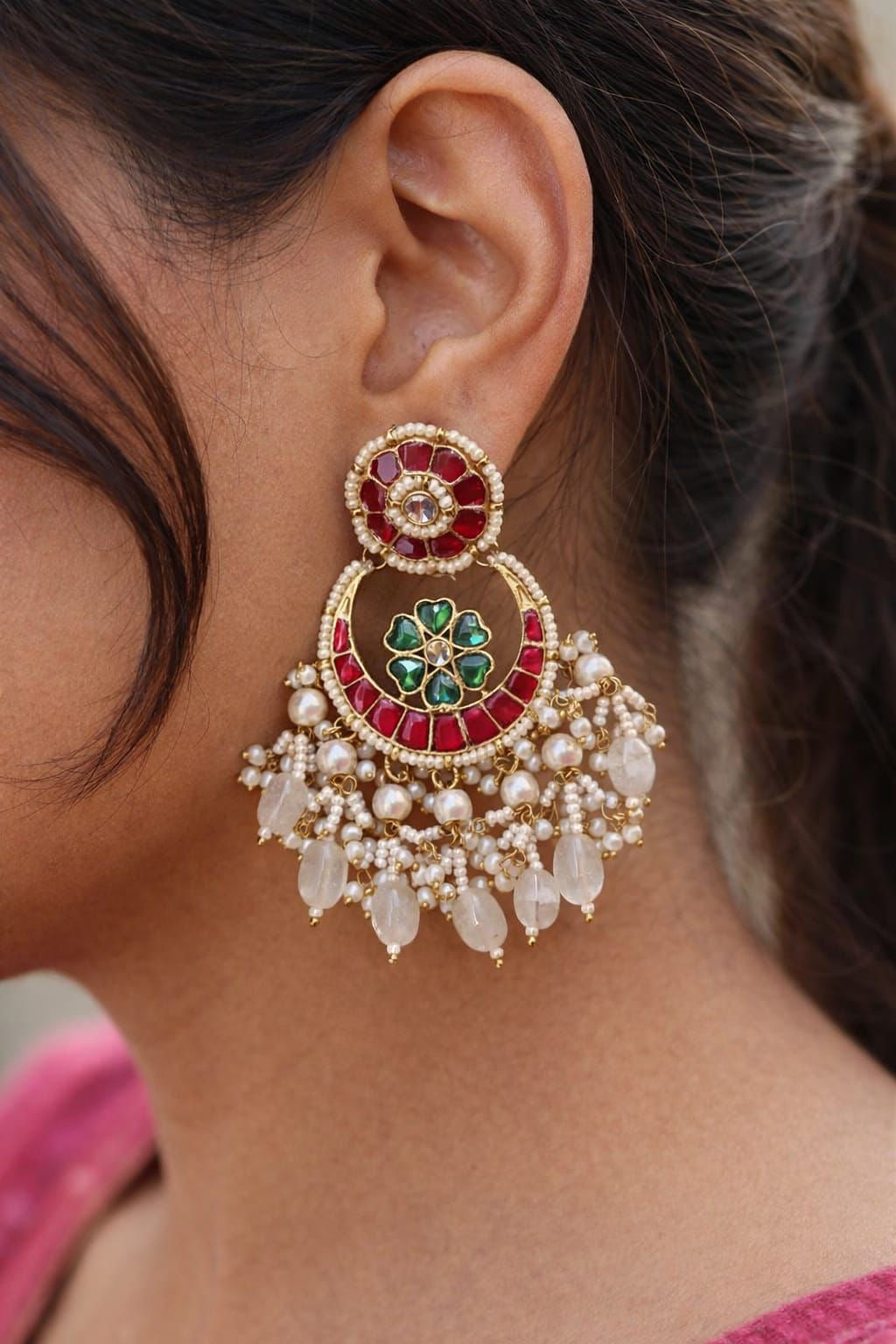 Rani Rouge Chandbali