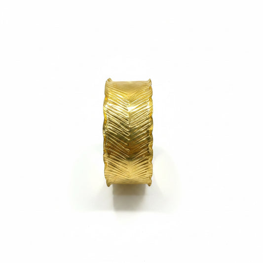 Leaf-Etched Statement Cuff