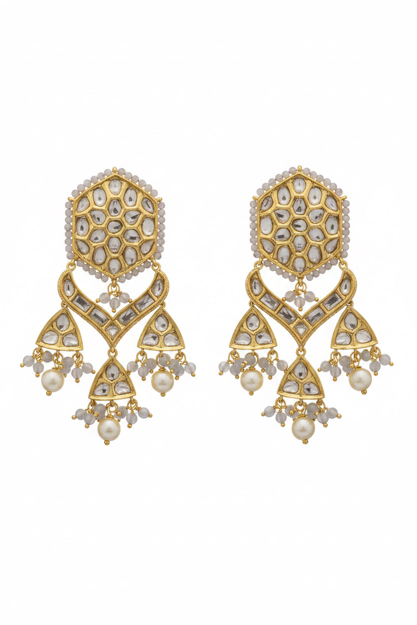 Anaya Antique Gold Kundan Chandbali