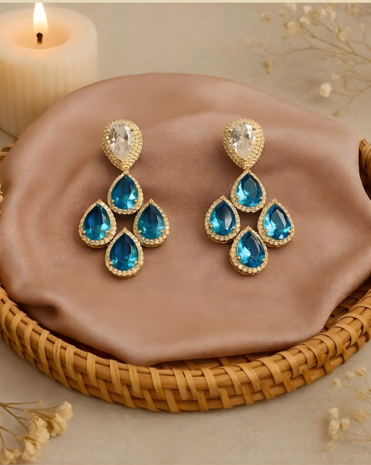 Azure Cascade Drop Earrings