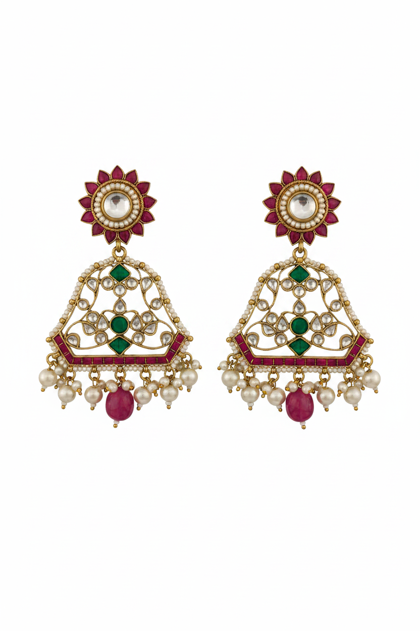 Sun Polki Kundan Earrings