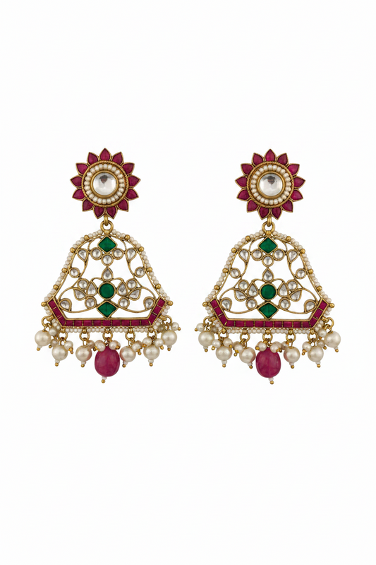 Sun Polki Kundan Earrings