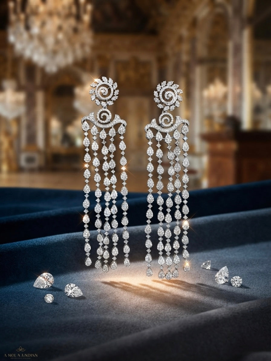 Radiant Cascade Diamond Earrings