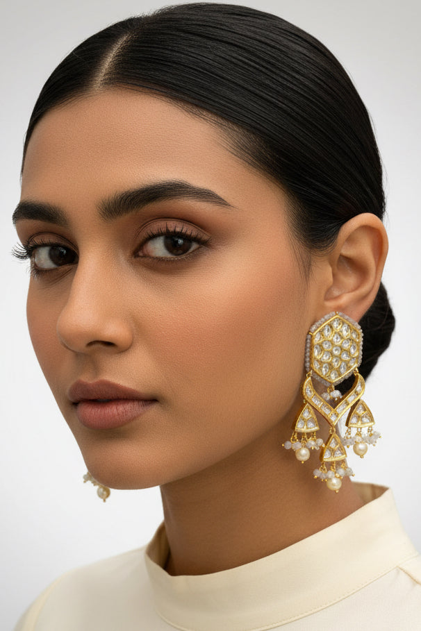Anaya Antique Gold Kundan Chandbali