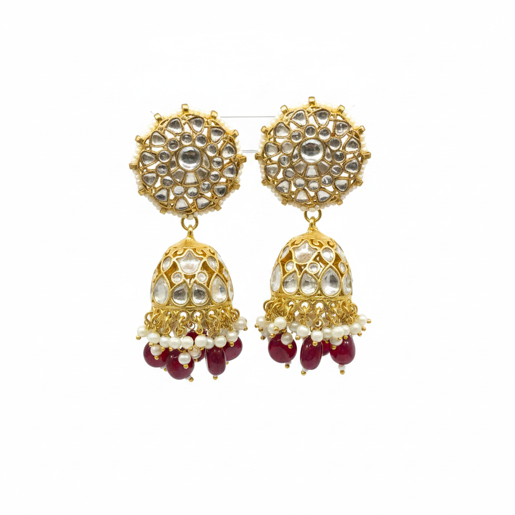 Meenal Polki Kundan Jhumka