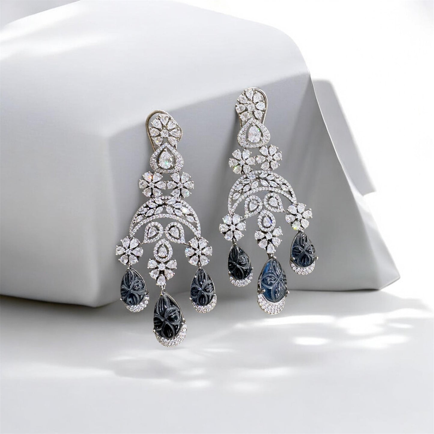 Noir Bloom Chandelier Earrings