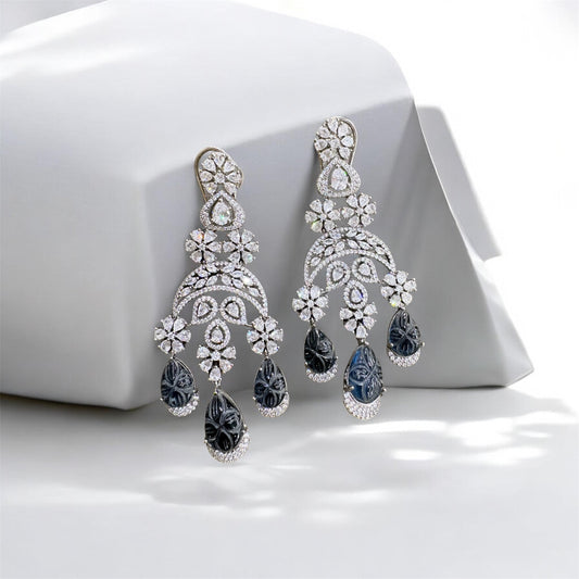 Noir Bloom Chandelier Earrings