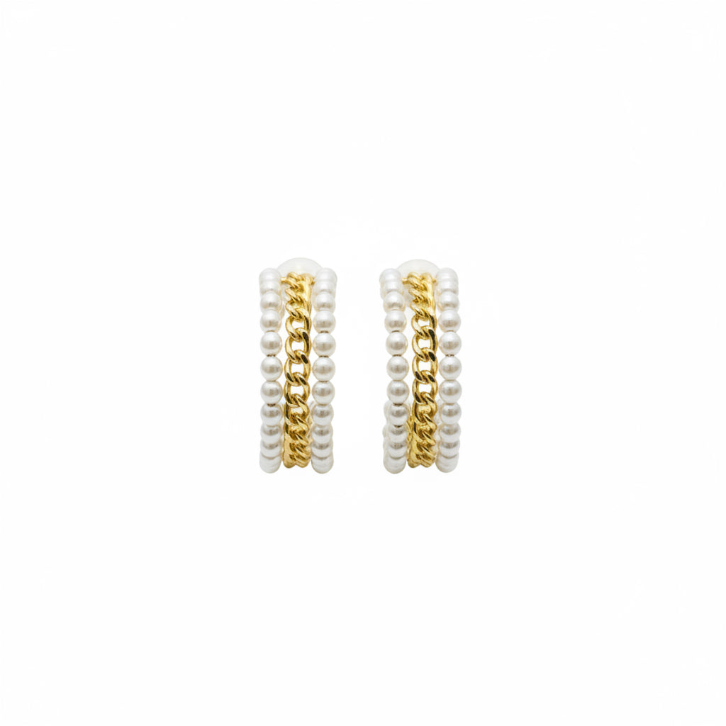 Pearl Link Hoops