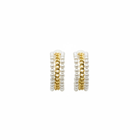 Pearl Link Hoops