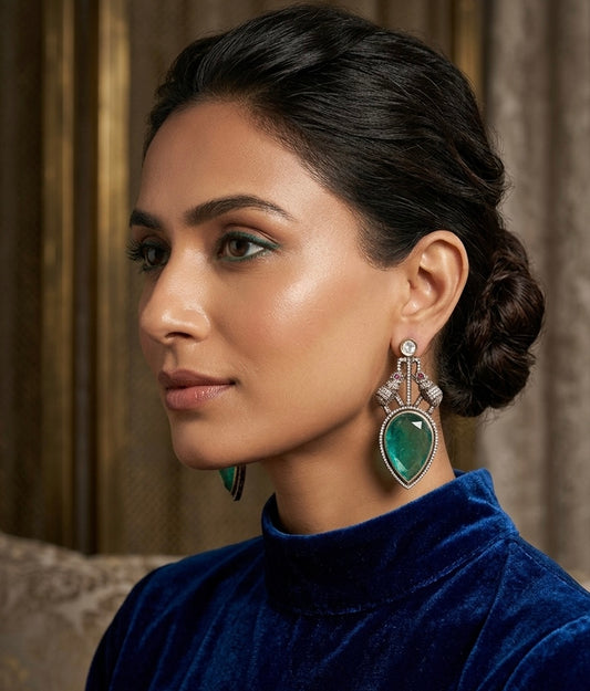 Royal Elephant Teardrop Chandelier Earrings