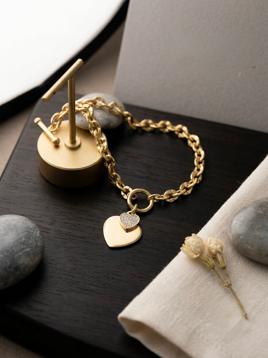 Heart Charm Chain Bracelet