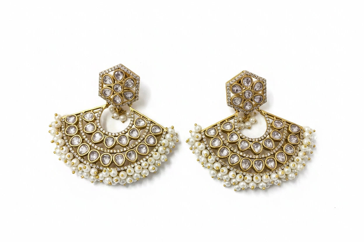 floral kundan stud top