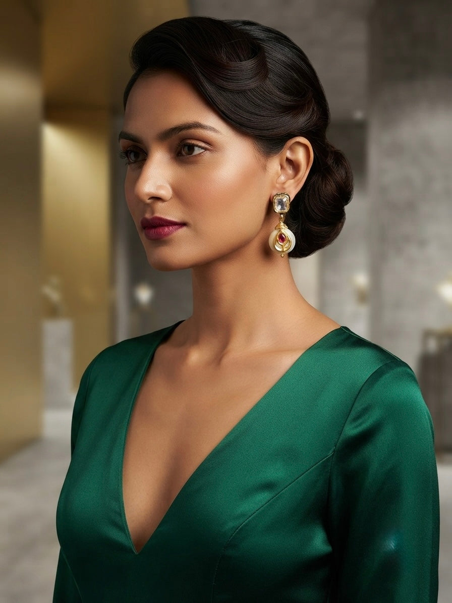 Dewdrop Kundan Earrings