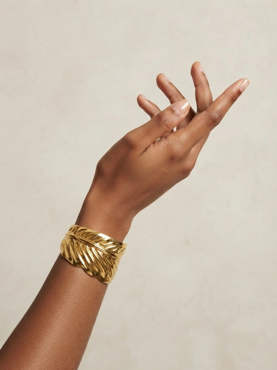 Gilded Leaf Statement Cuff