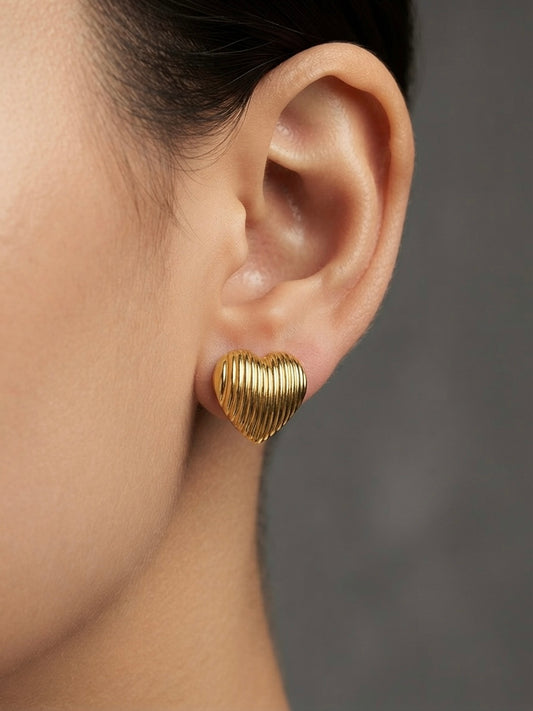Textured Heart Studs