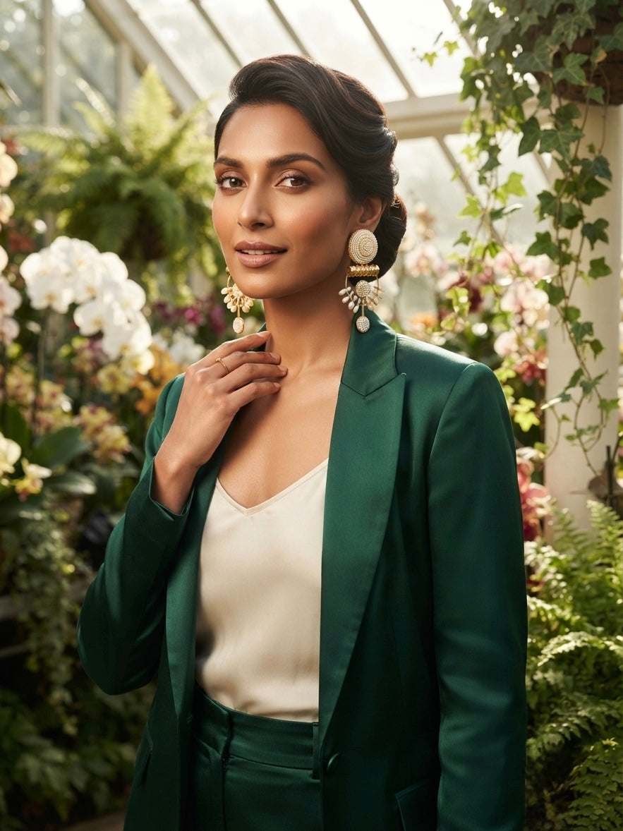 The Pearl-Beaded Artisanal Drop Earrings