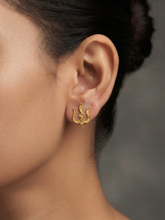 Divine Trishul Temple Earrings