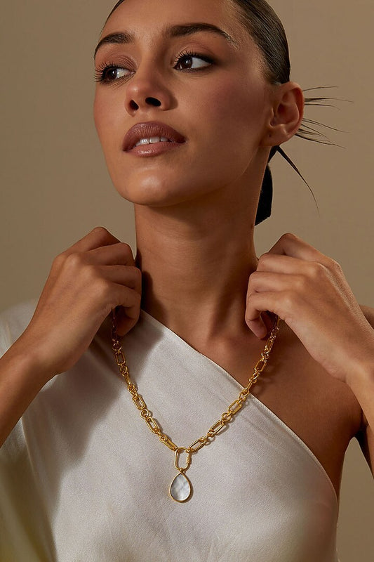 Gold Plated Pearl Necklace