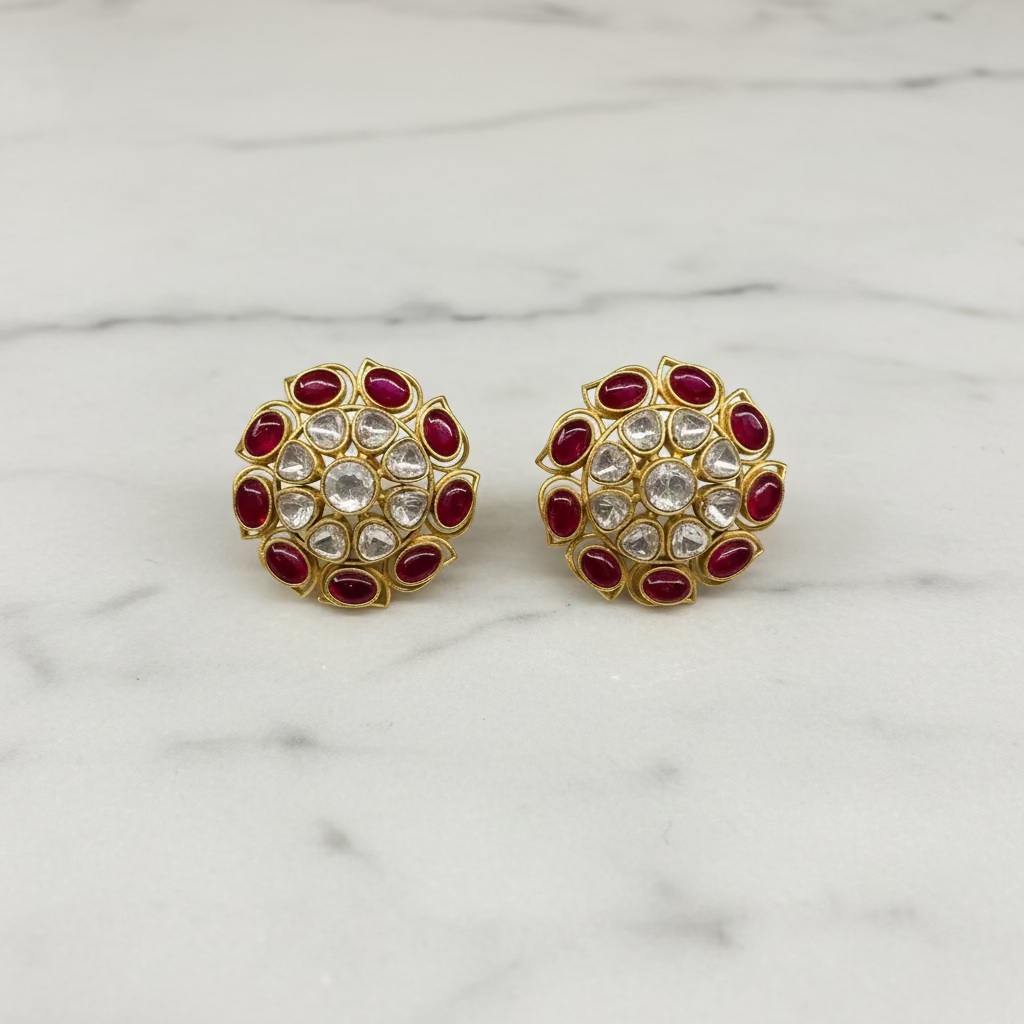 Meher Floral Polki Studs