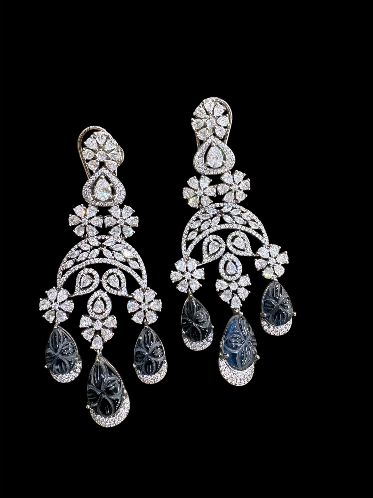 Noir Bloom Chandelier Earrings