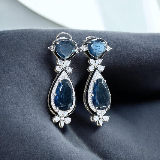 Blue Teardrop Dangle Earrings