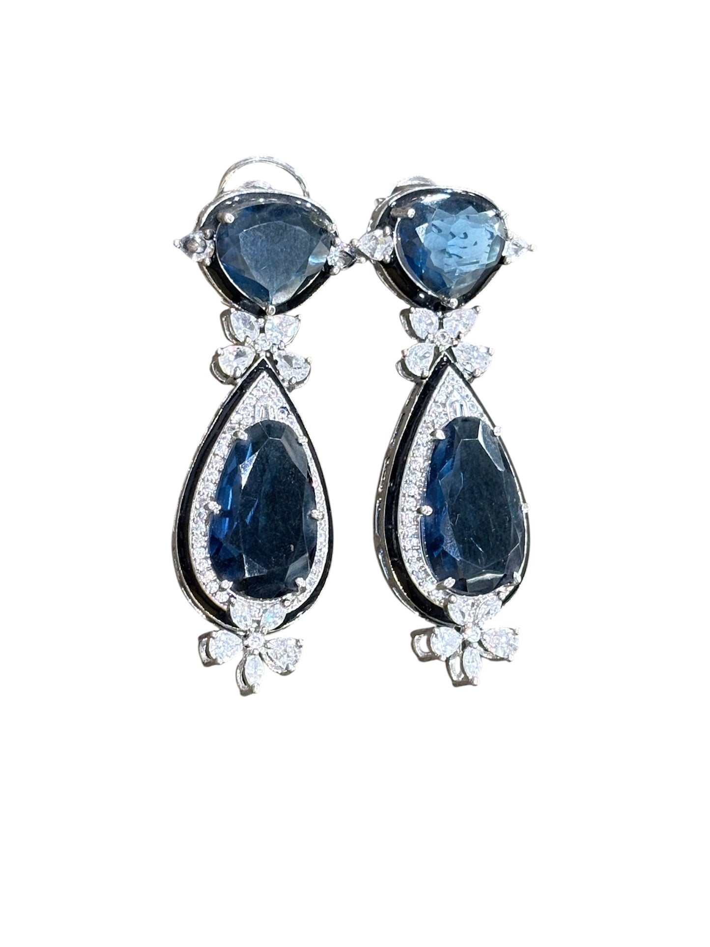 Blue Teardrop Dangle Earrings