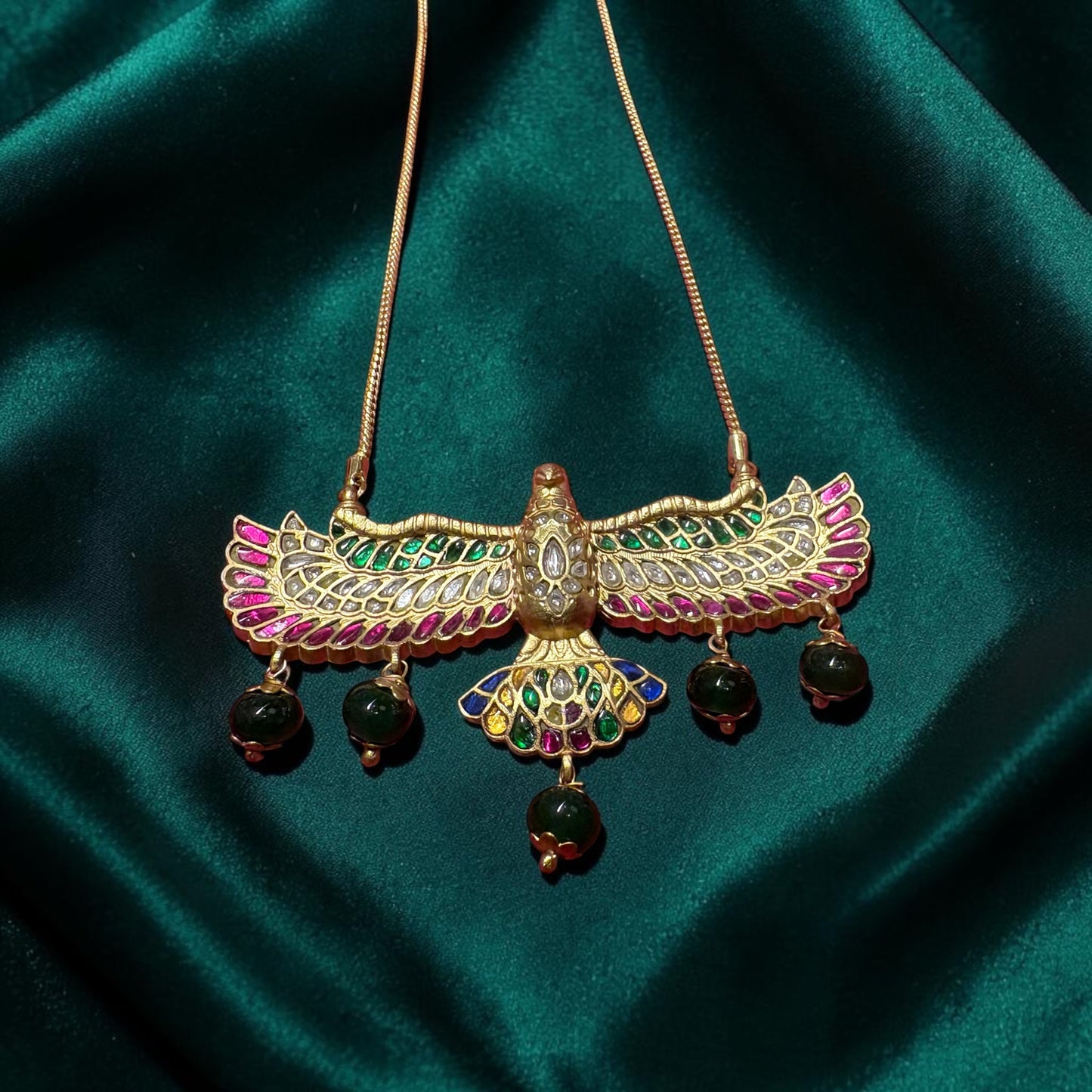 Navratna Peacock Pendant