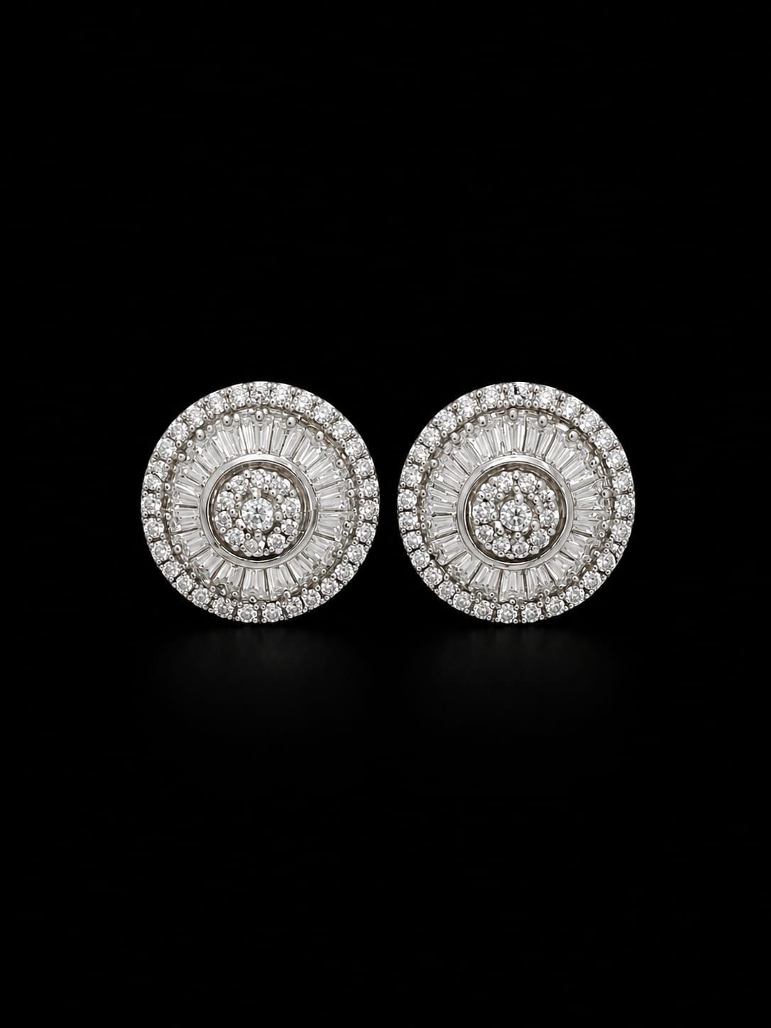Baguette Cluster Stud Earrings