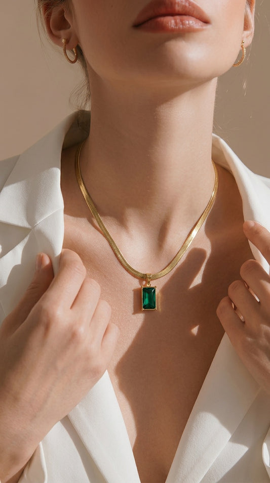 Baguette Pendant Necklace