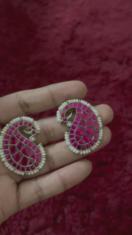 Peacock Kundan Studs